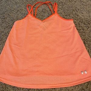 NWOT Orange Under Armour Tank with Strap Detail-M